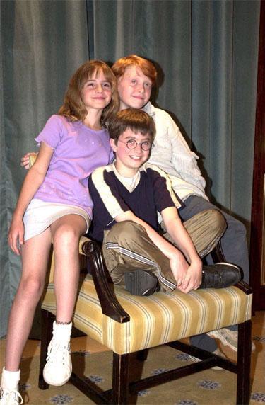 Hermione Harry and Ron when they heard they were the stars for the movie.